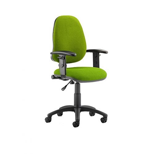 Eclipse I Lever Task Operator Office Chair With Height Adjustable Arms In Swizzle Green Eclipse I Lever Task Operator Office Chair With Height Adjustable Arms In Swizzle Green